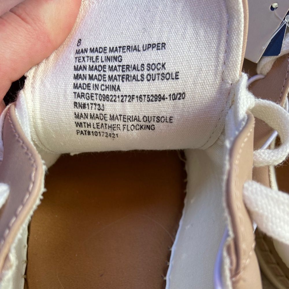 Universal Thread Beige Leather Lace-Up Sneakers - Picture 6 of 6